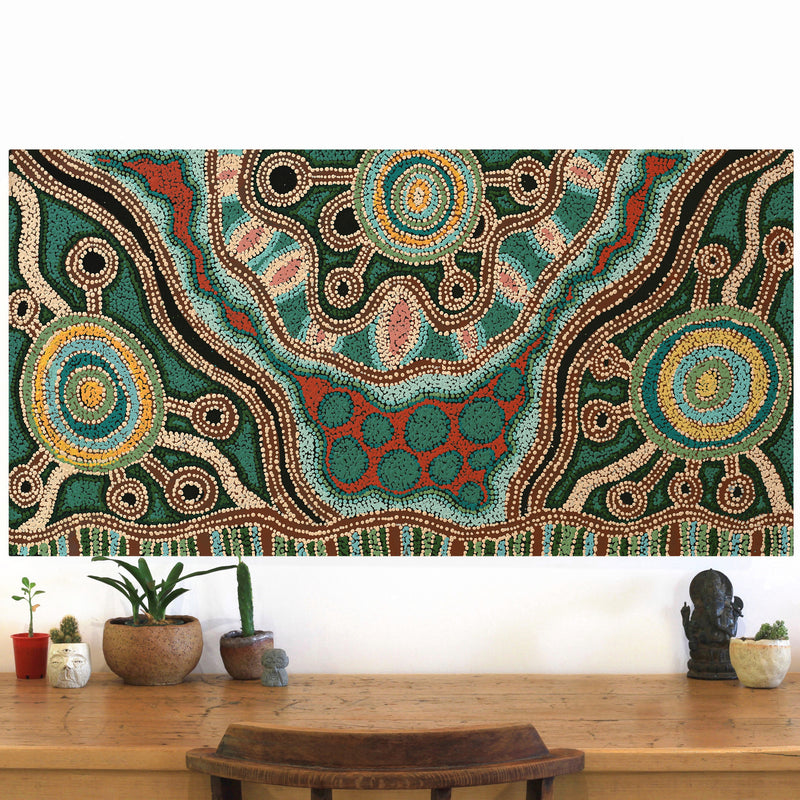 Aboriginal Artwork by Tjimpuna Williams, Piltati Tjukurpa, 122x61cm