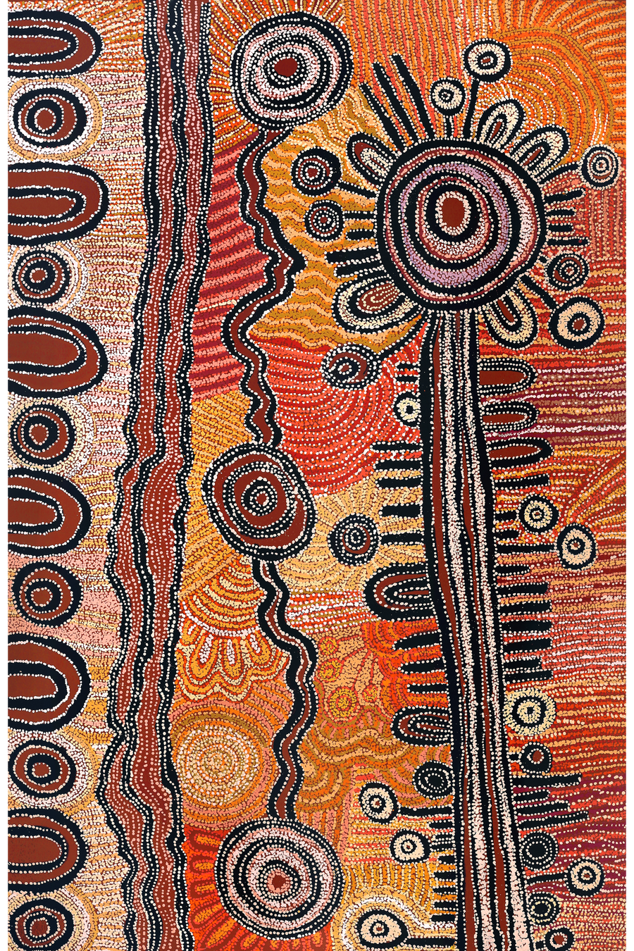 Aboriginal Artwork by Tjimpuna Williams, Piltati Tjukurpa, 220x142cm
