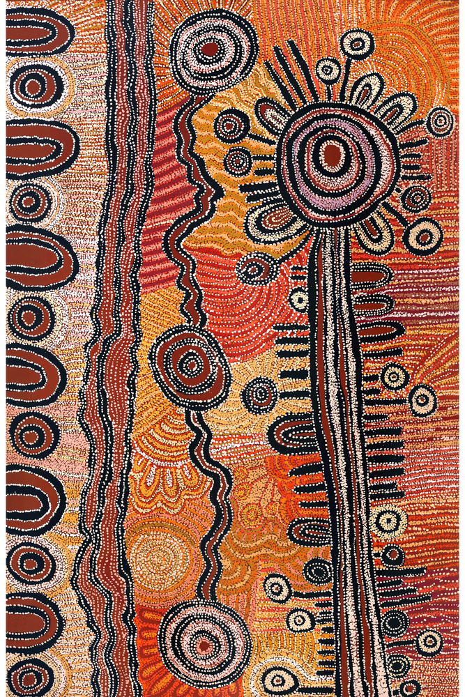 Aboriginal Artwork by Tjimpuna Williams, Piltati Tjukurpa, 220x142cm