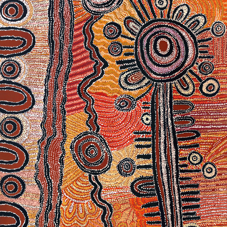 Aboriginal Artwork by Tjimpuna Williams, Piltati Tjukurpa, 220x142cm