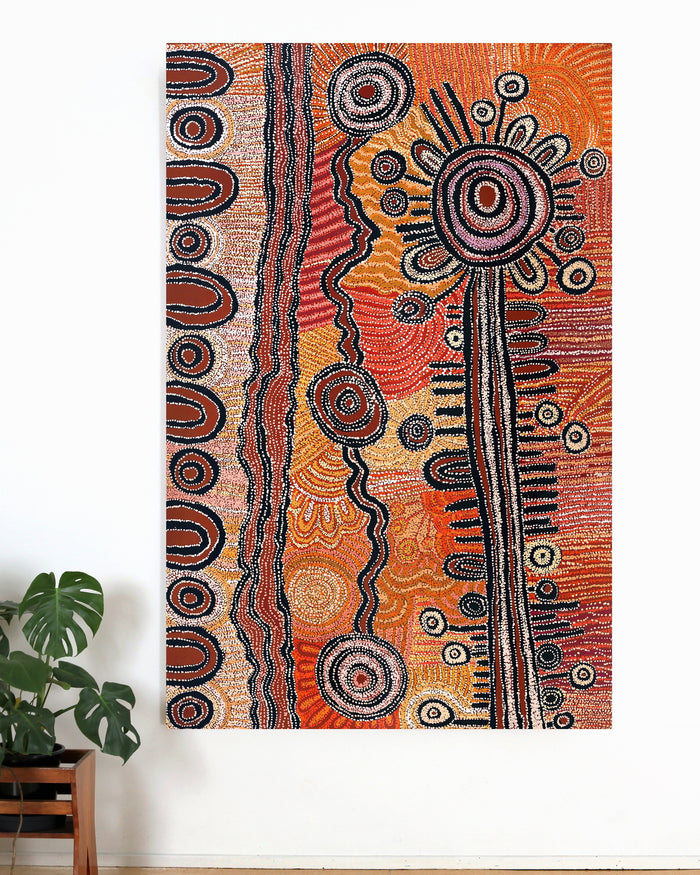 Aboriginal Art by Tjimpuna Williams, Piltati Tjukurpa, 220x142cm - ART ARK®