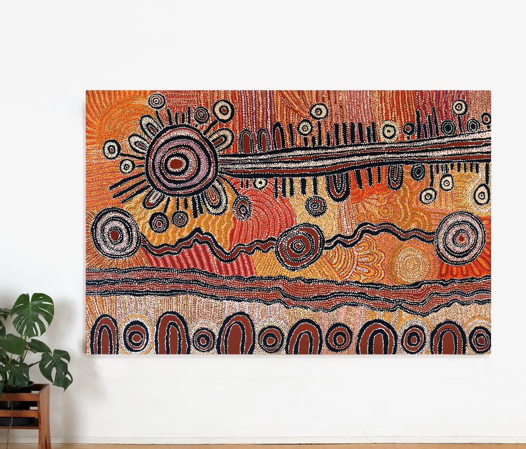 Aboriginal Artwork by Tjimpuna Williams, Piltati Tjukurpa, 220x142cm