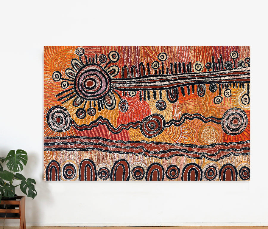 Aboriginal Artwork by Tjimpuna Williams, Piltati Tjukurpa, 220x142cm