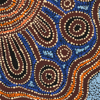 Aboriginal Artwork by Tjimpuna Williams, Kapi Tjukurrpa, 60x30cm