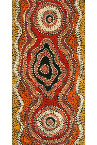 Aboriginal Artwork by Tjimpuna Williams, Kapi Tjukurrpa, 60x30cm