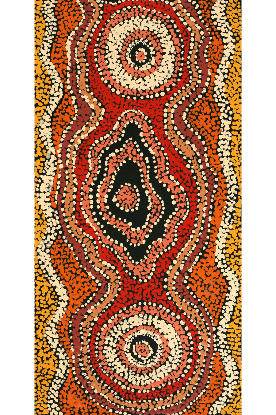 Aboriginal Artwork by Tjimpuna Williams, Kapi Tjukurrpa, 60x30cm