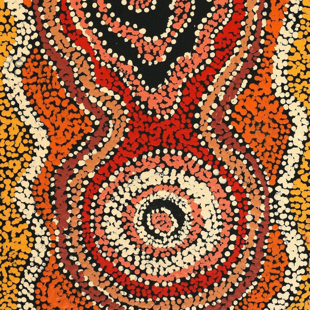 Aboriginal Artwork by Tjimpuna Williams, Kapi Tjukurrpa, 60x30cm