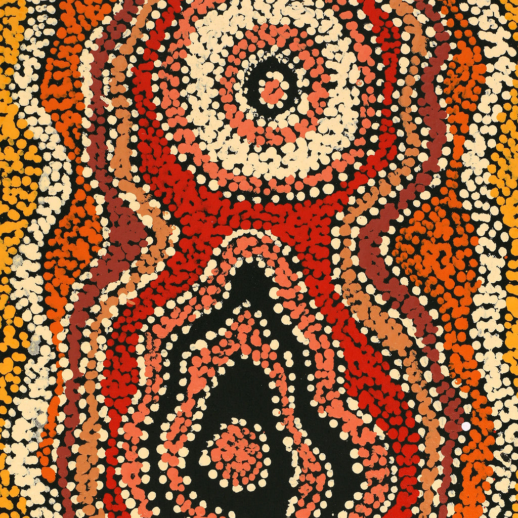 Aboriginal Artwork by Tjimpuna Williams, Kapi Tjukurrpa, 60x30cm