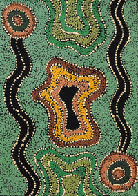 Aboriginal Artwork by Tjimpuna Williams, Kapi Tjukurrpa, 60x43cm