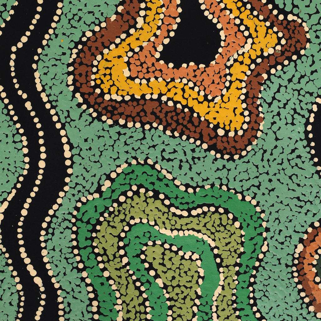 Aboriginal Artwork by Tjimpuna Williams, Kapi Tjukurrpa, 60x43cm
