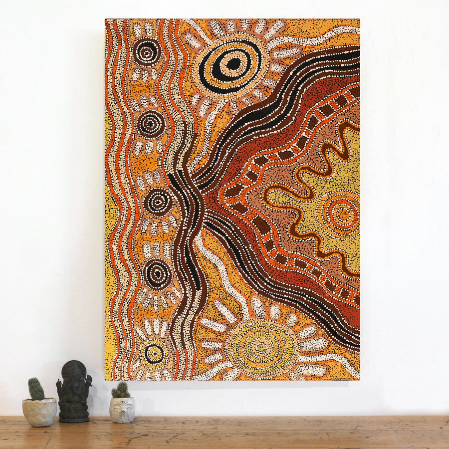 Aboriginal Artwork by Tjimpuna Williams, Piltati Tjukurpa, 102x71cm