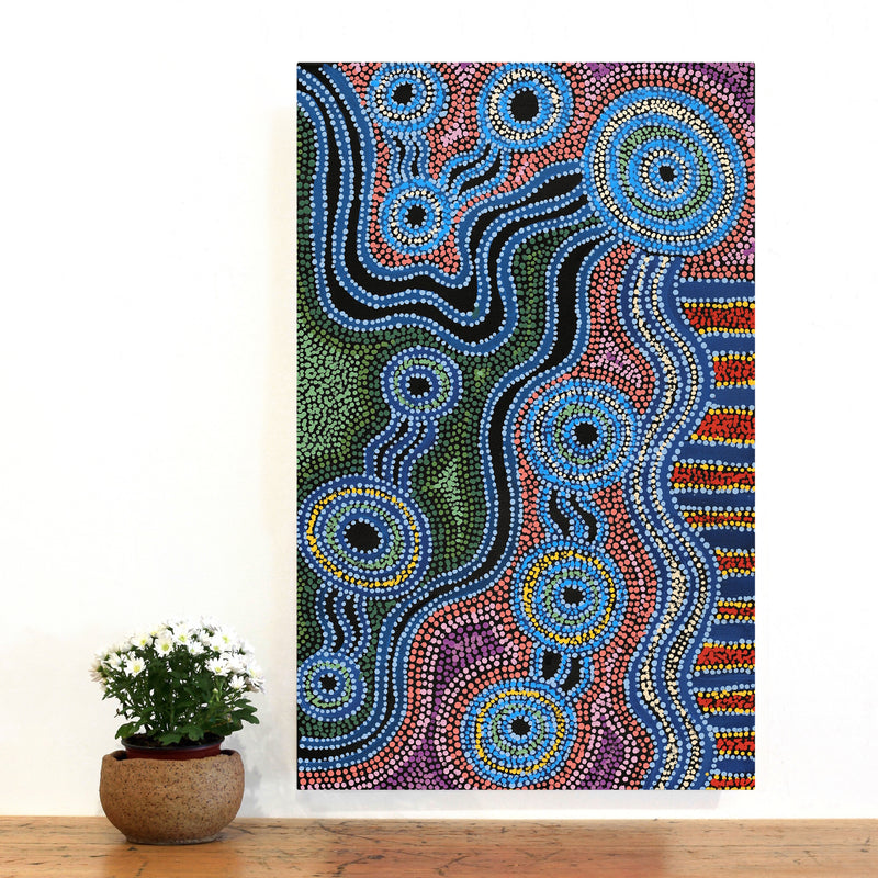 Aboriginal Artwork by Tjimpuna Williams, Piltati Tjukurpa, 81x51cm