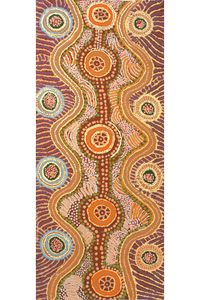 Aboriginal Artwork by Tjinkuma Wells, Piltati Tjukurpa, 117x50m