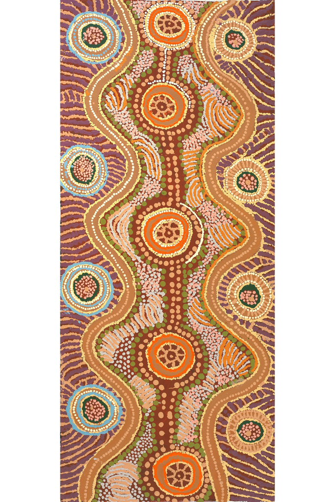 Aboriginal Art by Tjinkuma Wells, Piltati Tjukurpa, 117x50m - ART ARK®