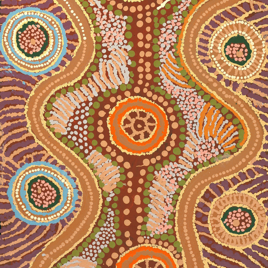Aboriginal Artwork by Tjinkuma Wells, Piltati Tjukurpa, 117x50m