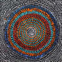 Aboriginal Artwork by Trevina Nakamarra Gibson, Ngapa Jukurrpa (Water Dreaming) - Puyurru, 30x30cm