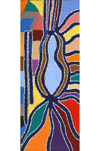 Aboriginal Artwork by Trevor Jupurrurla Walker, Pirlarla Jukurrpa (Dogwood Tree Bean Dreaming), 76x30cm