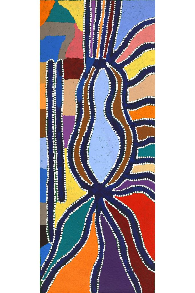 Aboriginal Art by Trevor Jupurrurla Walker, Pirlarla Jukurrpa (Dogwood Tree Bean Dreaming), 76x30cm - ART ARK®