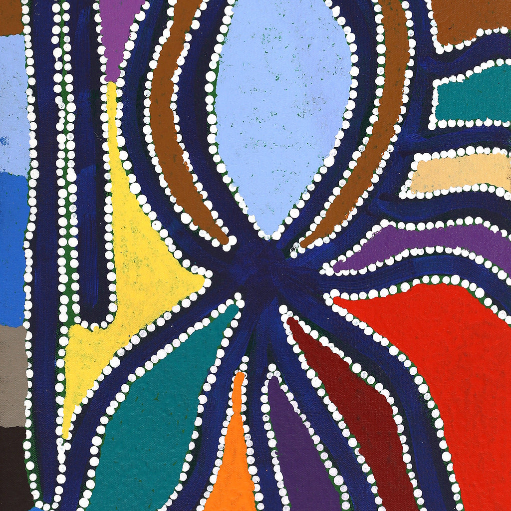 Aboriginal Artwork by Trevor Jupurrurla Walker, Pirlarla Jukurrpa (Dogwood Tree Bean Dreaming), 76x30cm