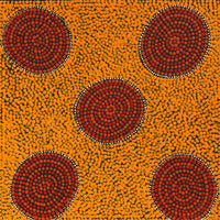 Aboriginal Artwork by Trixie Nangala Patrick, Ngatijirri Jukurrpa (Budgerigar Dreaming), 30x30cm