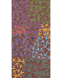 Aboriginal Artwork by Jeffrey Jangala Gallagher, Yankirri Jukurrpa (Emu Dreaming) - Ngarlikurlangu, 122x61cm