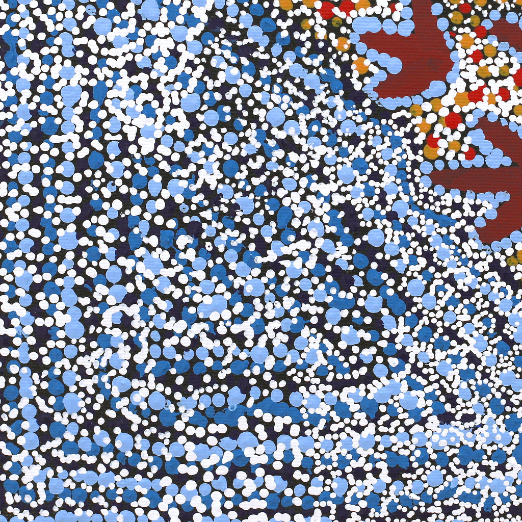 Aboriginal Artwork by Urich Jupurrurla Wilson, Yankirri Jukurrpa (Emu Dreaming) - Ngarlikurlangu, 30x30cm
