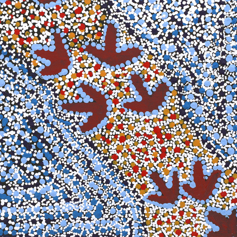 Aboriginal Artwork by Urich Jupurrurla Wilson, Yankirri Jukurrpa (Emu Dreaming) - Ngarlikurlangu, 30x30cm