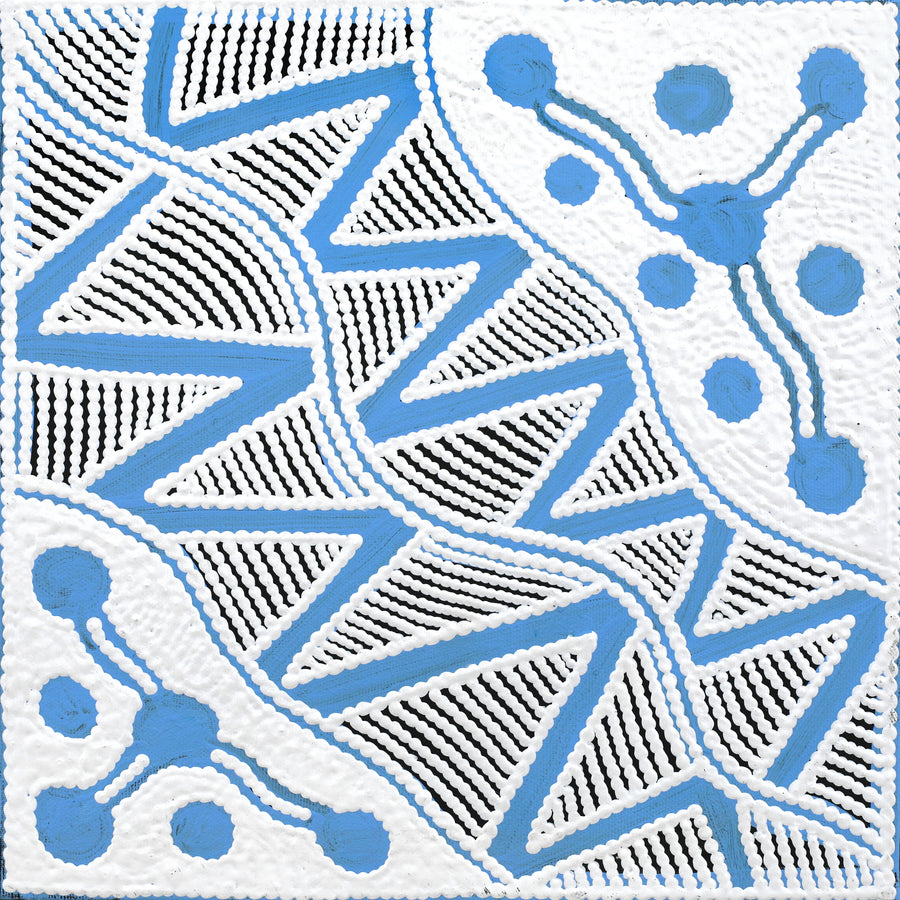 Aboriginal Artwork by Ursula Napangardi Hudson, Pikilyi Jukurrpa (Vaughan Springs Dreaming), 30x30cm