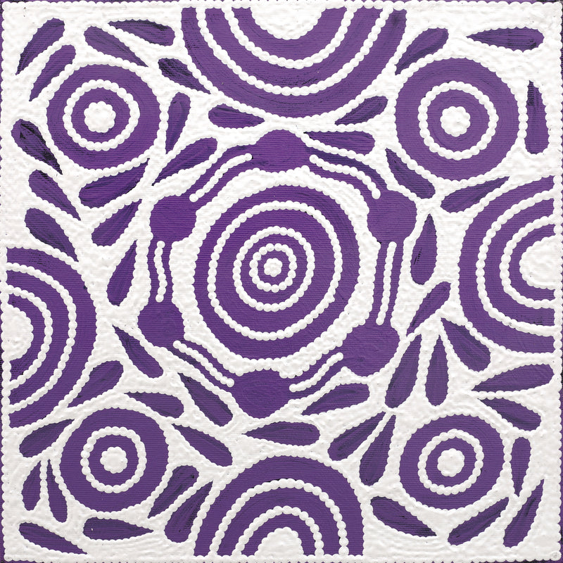 Aboriginal Artwork by Ursula Napangardi Hudson, Pikilyi Jukurrpa (Vaughan Springs Dreaming), 30x30cm