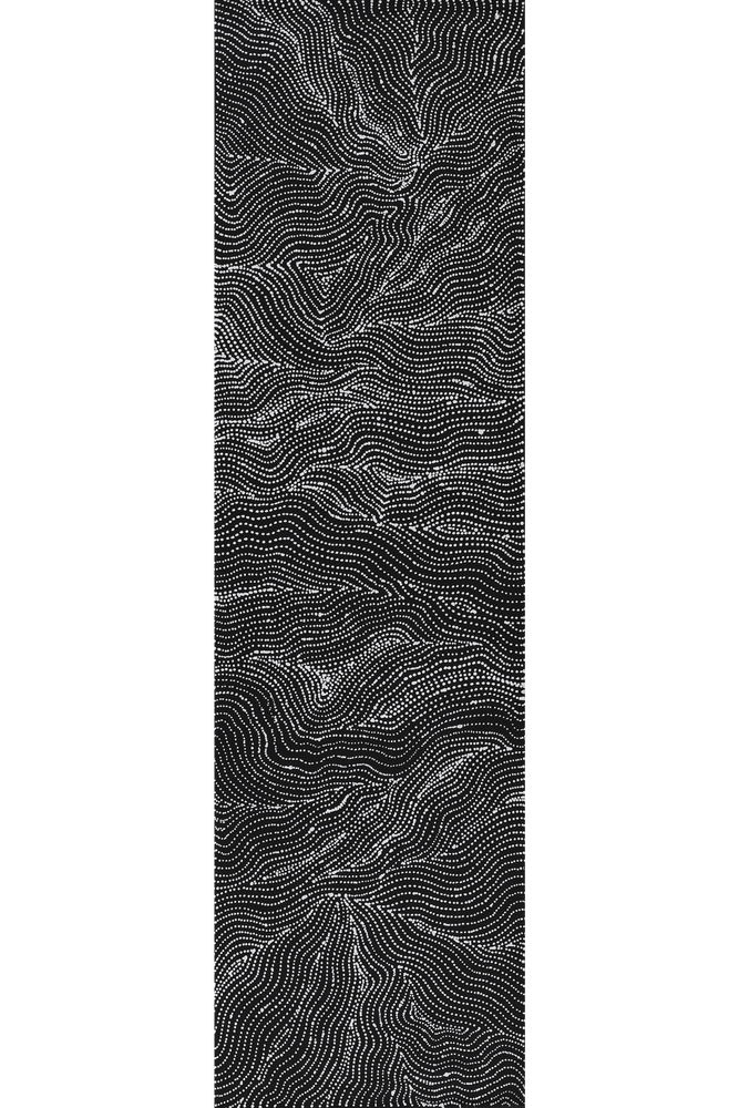 Aboriginal Artwork by Valda Napangardi Granites, Ngalyipi Jukurrpa (Snakevine Dreaming) - Mina Mina, 107x30cm