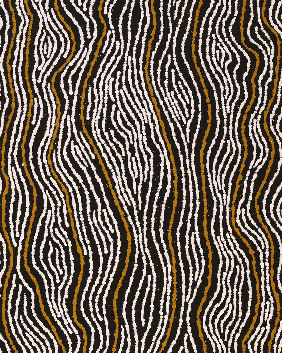 Aboriginal Artwork by Valda Napangardi Granites, Ngalyipi Jukurrpa (Snakevine Dreaming) - Mina Mina, 122x46cm