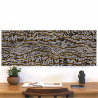 Aboriginal Artwork by Valda Napangardi Granites, Ngalyipi Jukurrpa (Snakevine Dreaming) - Mina Mina, 122x46cm