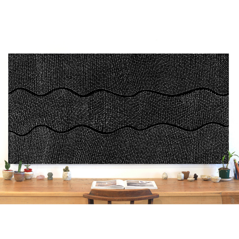 Aboriginal Artwork by Valda Napangardi Granites, Ngalyipi Jukurrpa (Snakevine Dreaming) - Mina Mina, 183x91cm