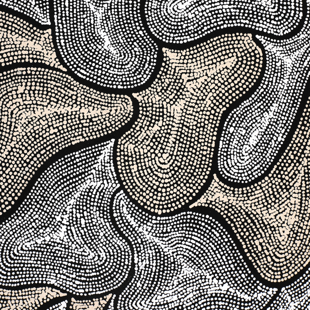 Aboriginal Artwork by Valda Napangardi Granites, Ngalyipi Jukurrpa (Snakevine Dreaming) - Mina Mina, 91x46cm