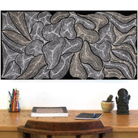 Aboriginal Artwork by Valda Napangardi Granites, Ngalyipi Jukurrpa (Snakevine Dreaming) - Mina Mina, 91x46cm