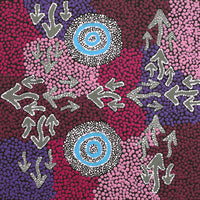 Aboriginal Artwork by Valentine Nakamarra White, Yankirri Jukurrpa (Emu Dreaming) - Ngarlikurlangu, 30x30cm