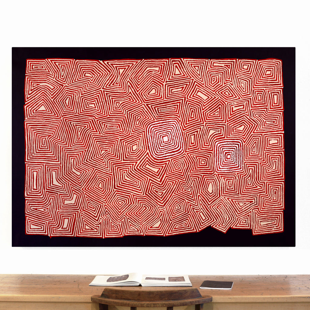 Aboriginal Art by Valerie Napanangka Marshall, Pikilyi Jukurrpa (Vaughan Springs Dreaming), 152x107cm - ART ARK®