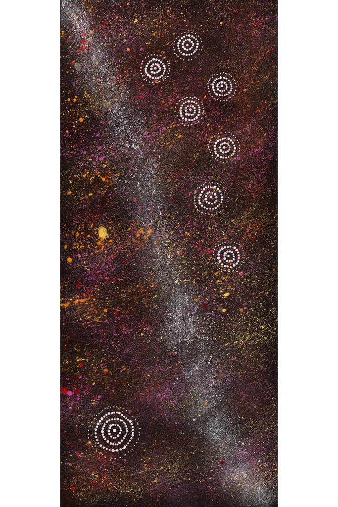 Aboriginal Artwork by Valma Nakamarra White, Napaljarri-warnu Jukurrpa (Seven Sisters Dreaming), 107x46cm - ART ARK®