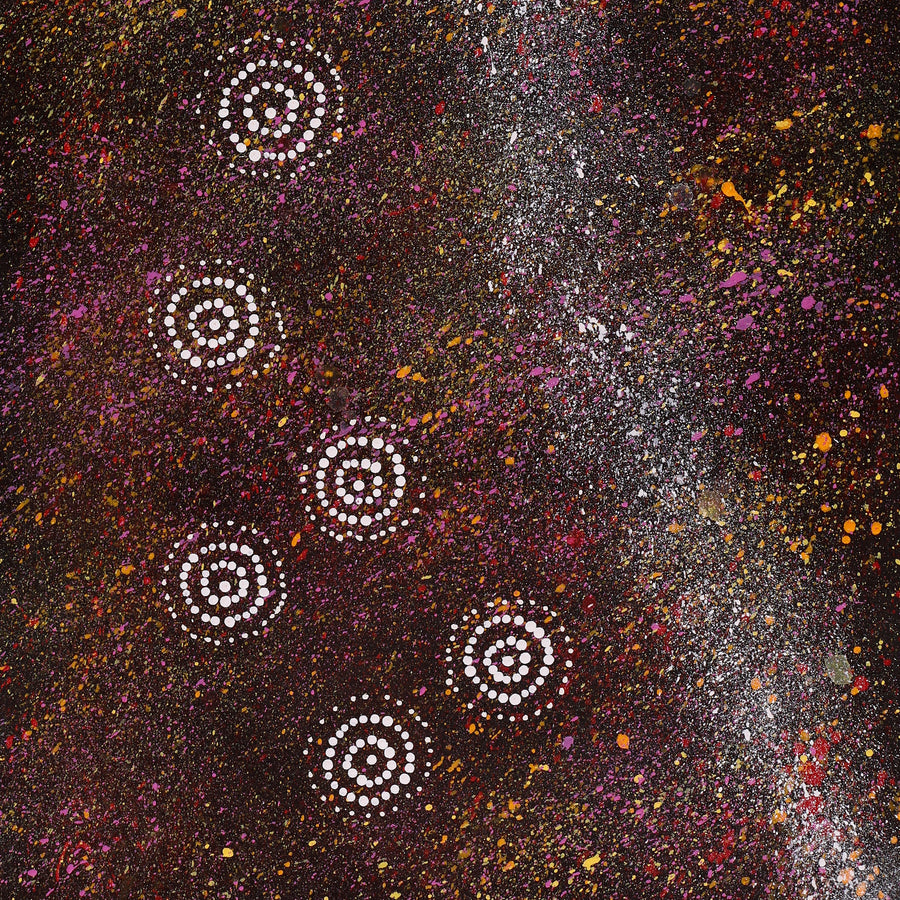 Aboriginal Artwork by Valma Nakamarra White, Napaljarri-warnu Jukurrpa (Seven Sisters Dreaming), 107x46cm