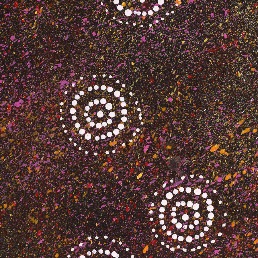 Aboriginal Artwork by Valma Nakamarra White, Napaljarri-warnu Jukurrpa (Seven Sisters Dreaming), 107x46cm