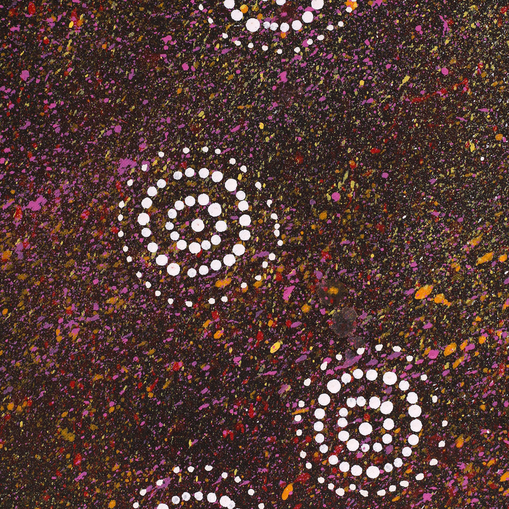 Aboriginal Art by Valma Nakamarra White, Napaljarri-warnu Jukurrpa (Seven Sisters Dreaming), 107x46cm - ART ARK®