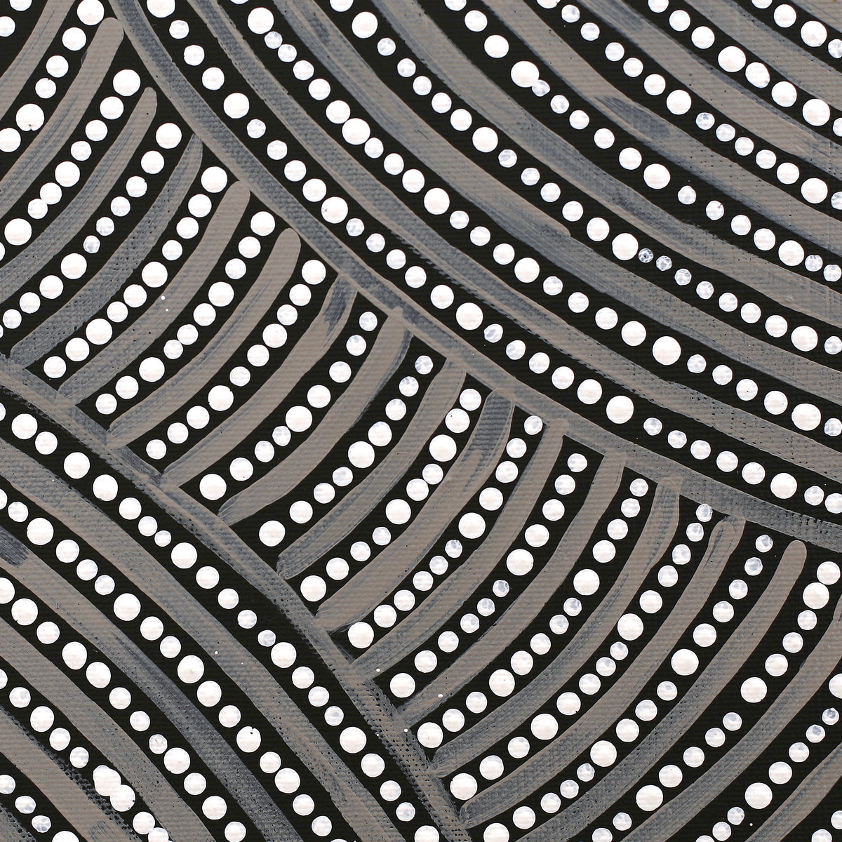 Aboriginal Art by Valma Nakamarra White, Warna Jukurrpa (Snake Dreaming), 30x30cm - ART ARK®