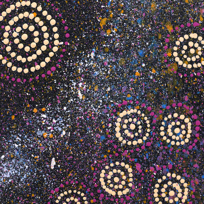 Aboriginal Artwork by Valma Nakamarra White, Napaljarri-warnu Jukurrpa (Seven Sisters Dreaming), 30x30cm