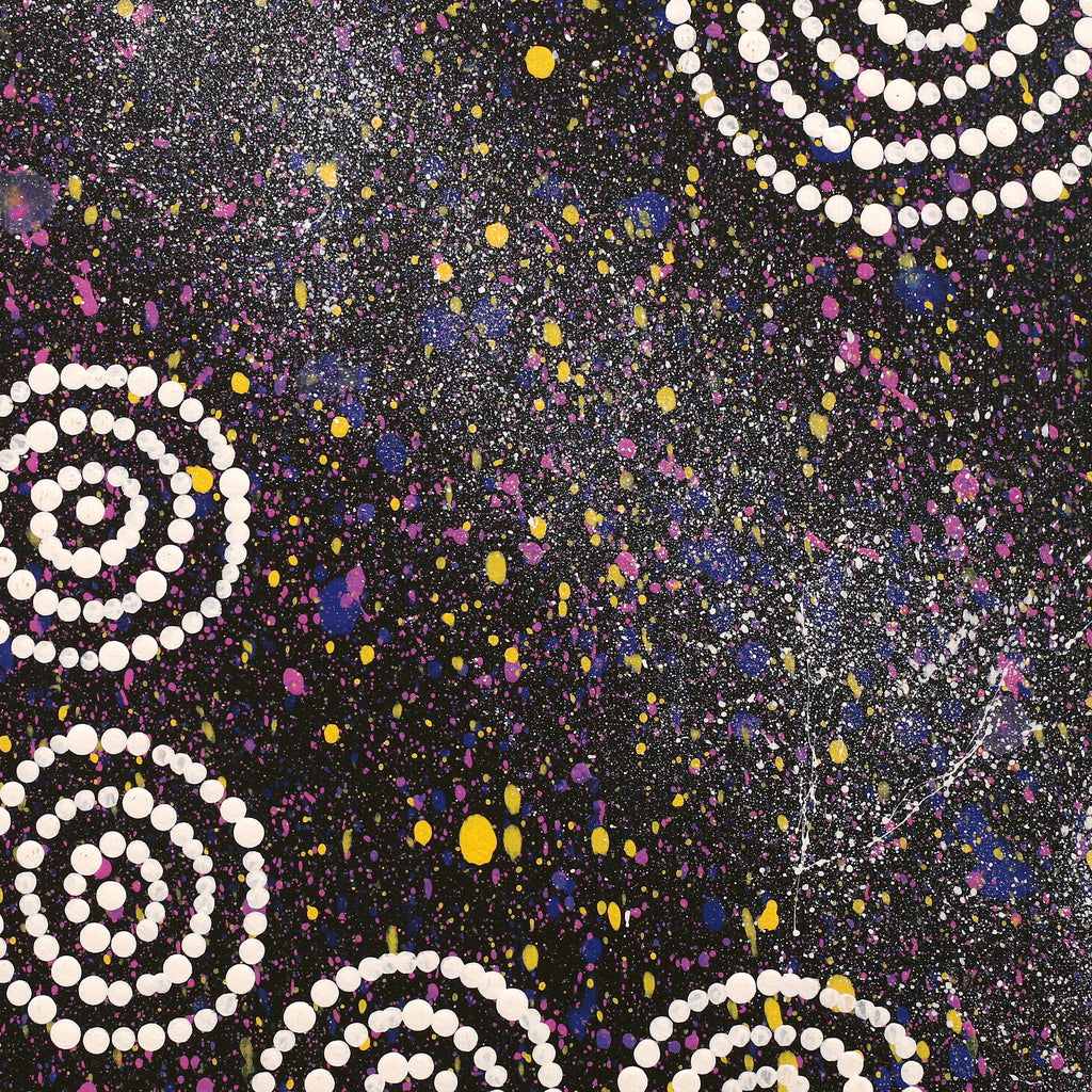 Aboriginal Artwork by Valma Nakamarra White, Napaljarri-warnu Jukurrpa (Seven Sisters Dreaming), 30x30cm