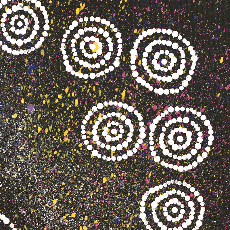 Aboriginal Artwork by Valma Nakamarra White, Napaljarri-warnu Jukurrpa (Seven Sisters Dreaming), 30x30cm