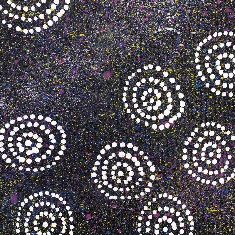 Aboriginal Artwork by Valma Nakamarra White, Napaljarri-warnu Jukurrpa (Seven Sisters Dreaming), 30x30cm