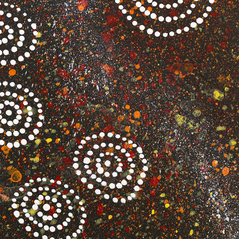 Aboriginal Artwork by Valma Nakamarra White, Napaljarri-warnu Jukurrpa (Seven Sisters Dreaming), 30x30cm