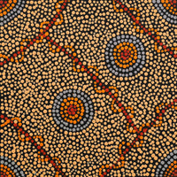 Aboriginal Art by Valma Nakamarra White, Warna Jukurrpa (Snake Dreaming), 30x30cm - ART ARK®