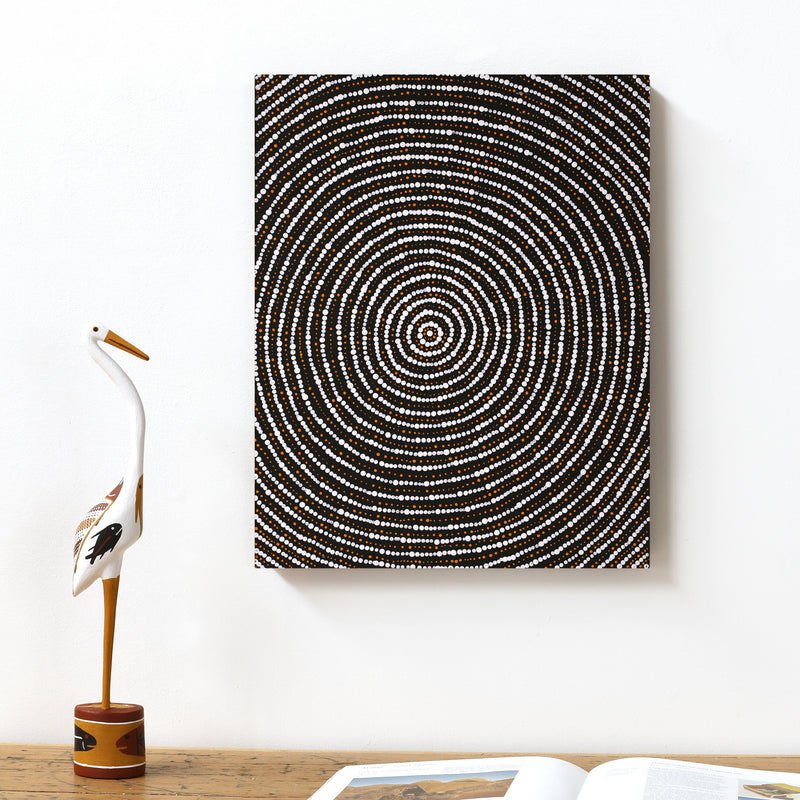 Aboriginal Artwork by Valma Nakamarra White, Warna Jukurrpa (Snake Dreaming), 50x40cm