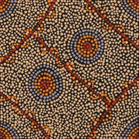 Aboriginal Artwork by Valma Nakamarra White, Warna Jukurrpa (Snake Dreaming), 30x30cm